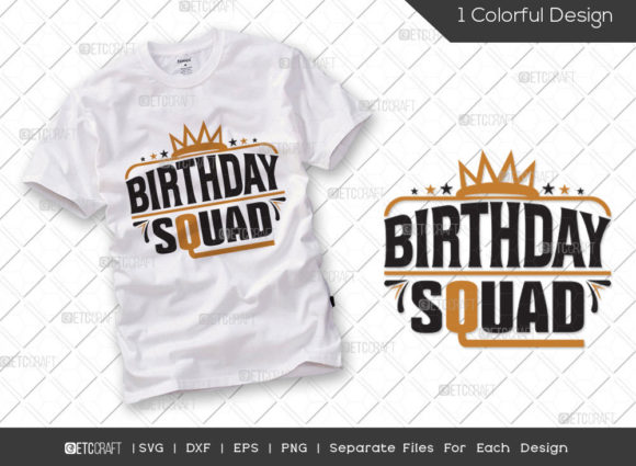 Birthday Squad SVG Cut File for Real Embroidery Projects